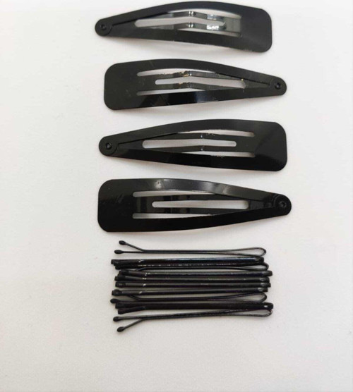 Siyah Çıt Çıt Toka 4 Adet Tel Toka Paravana 10 Adet