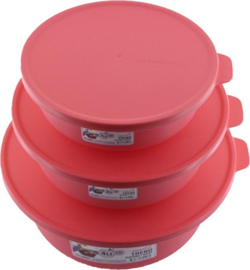 Trend Kapaklı Kase 3'Lü Set - 7Lt
