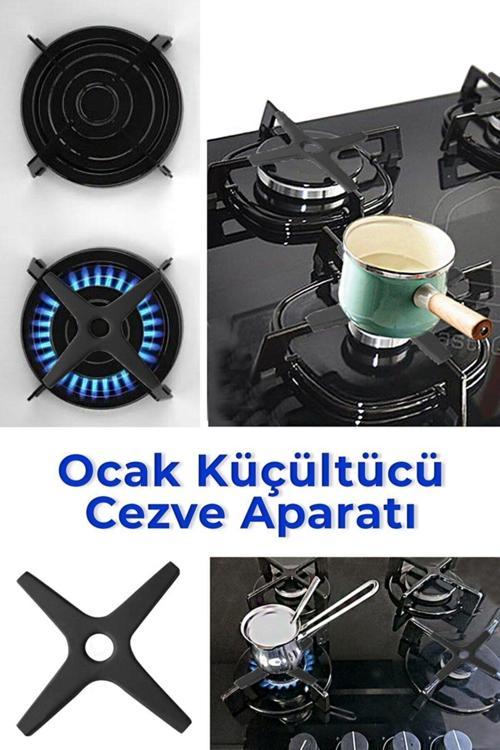 Siyah Metal Ocak Küçültücü Ocak Üstü Cezvelik Aparat