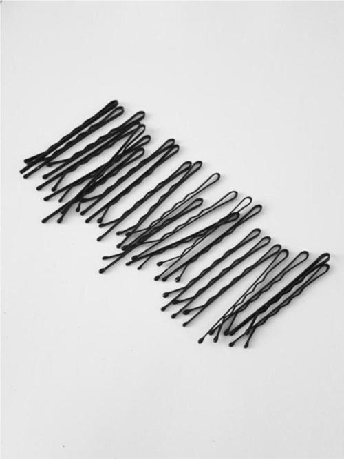 24'Lü Kaliteli Kadın Siyah Tel Saç Tokası Tel Toka