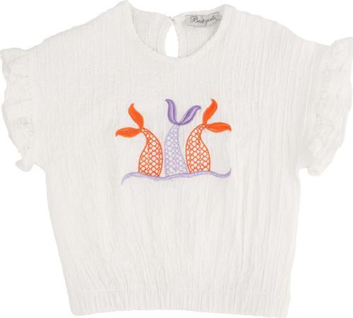 ÖN İŞLEMELİ BLUZ Ekru