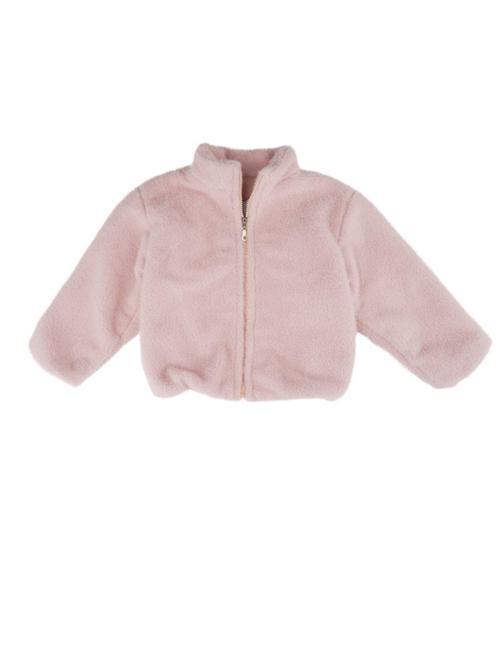 FERMUARLI DİK YAKA PELUŞ CEKET Pudra