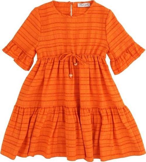 ETEKLERİ FIRFIRLI ELBİSE Oranj