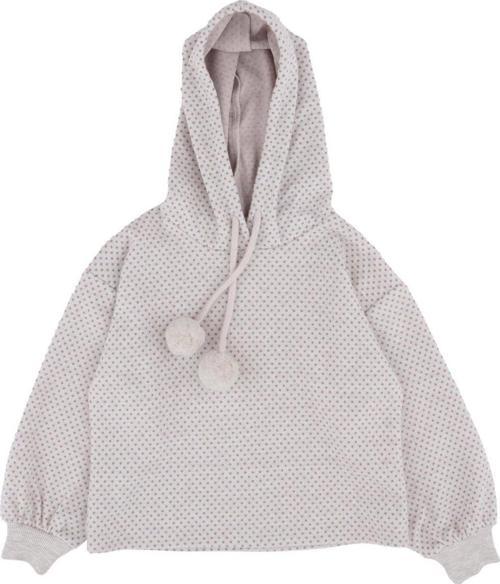 KAPÜŞONLU PONPONLU SWEATSHIRT Bej