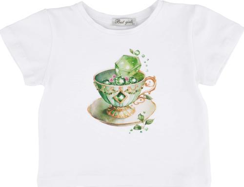 FİNCAN BASKILI BLUZ BEYAZ