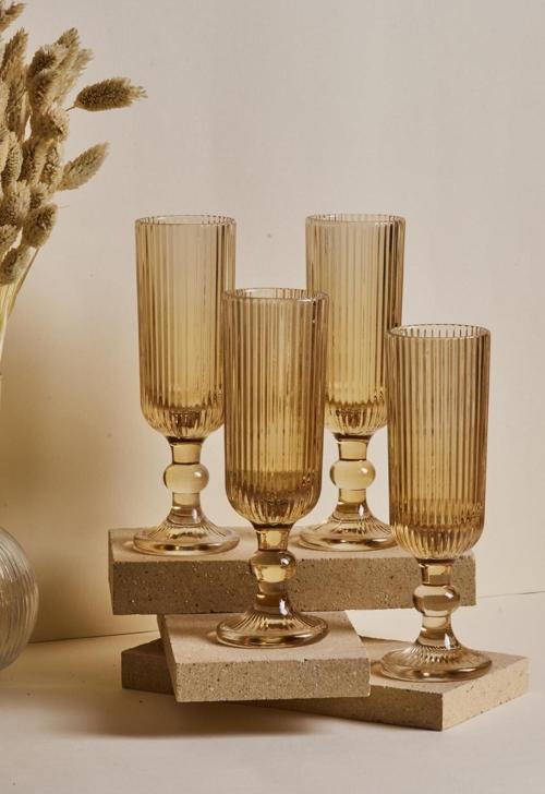 0 - 199 Cc Imola Amber 4’Lü Uzun Kadeh Takımı 160 Ml 4 Parça Cam Kadehi