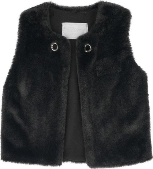 KUŞGÖZÜ DETAYLI PELUŞ YELEK Siyah