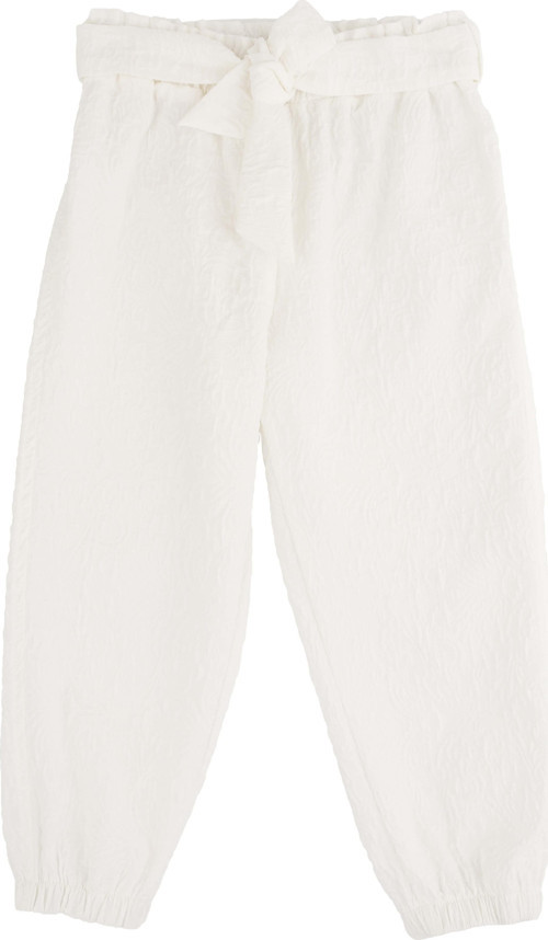 PAÇA LASTİKLİ BEL FİYONKLU PANTOLON Ekru