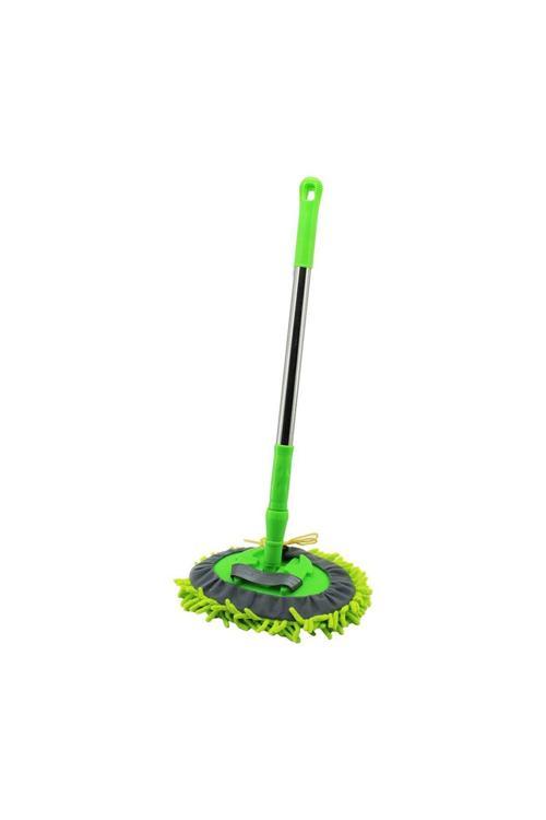 25Cm - Oval Makarna Mop Renkli Mikrofiber 180 Hareketli - Uzayan Metal Saplı= 54--90Cm (4172)
