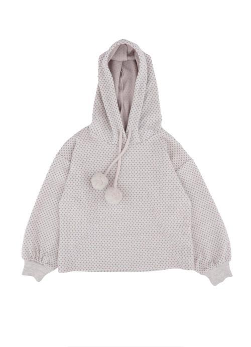 KAPÜŞONLU PONPONLU SWEATSHIRT Bej