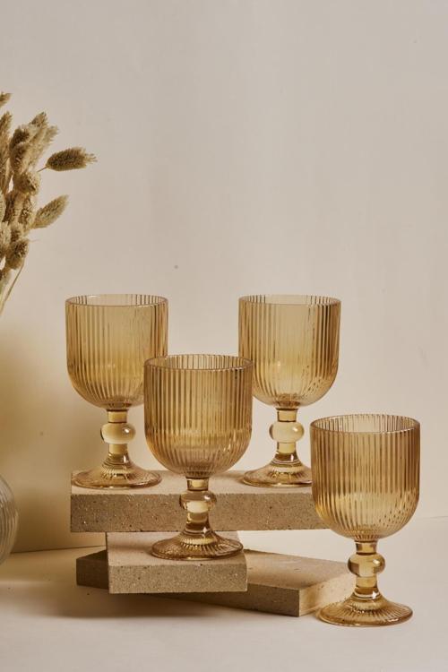 Cam Imola Amber 4'Lü Kadeh Takımı 260 Ml Kırmızı Şarap Kadehi 250 - 499 Ml 4 Parça