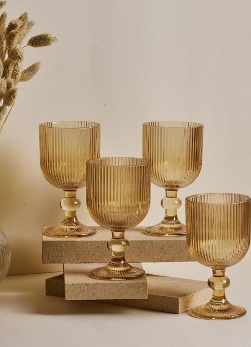 Cam Imola Amber 4'Lü Kadeh Takımı 260 Ml Kırmızı Şarap Kadehi 250 - 499 Ml 4 Parça