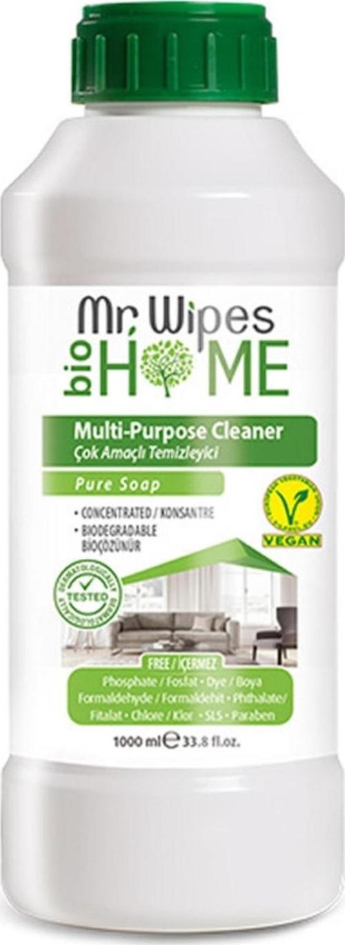 MR WIPES KONSANTRE ÇOK AMAÇLI TEMİZLEYİCİ SAF SABUN KOKULU 1000 ML