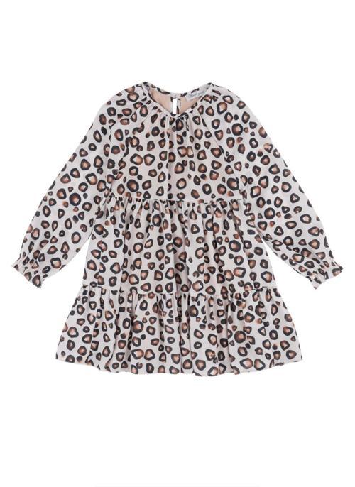 LEOPAR DESENLİ ŞİFON ELBİSE Leopar