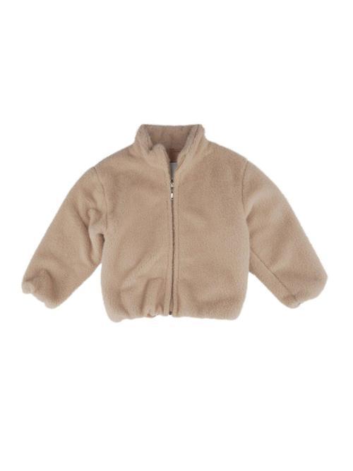 FERMUARLI DİK YAKA PELUŞ CEKET Bej