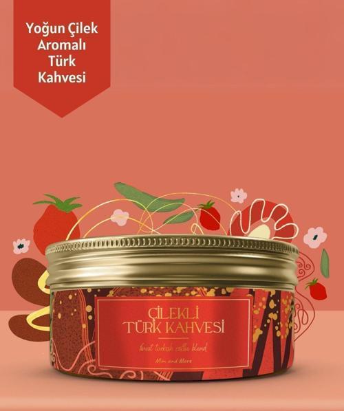 Strawberry Turkish Coffee, Çilek Aromalı Türk Kahvesi,150 Gr