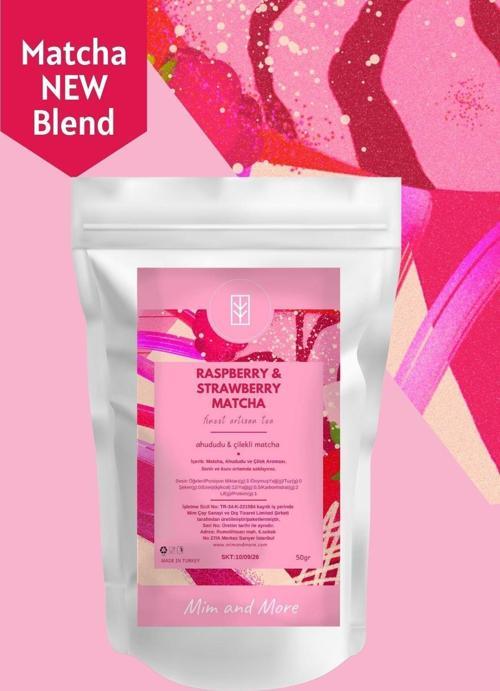 Raspberry & Strawberry Matcha - Ahududulu Ve Çilek Aromalı Matcha, 50 Gr