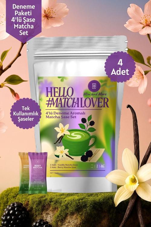 Matcha Deneme Seti 4'Lü - Vanilya, Böğürtlen Aromalı Deneme Matcha Seti 4X3 Gr