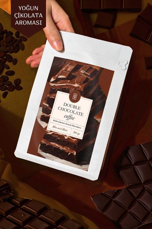 Double Chocolate Coffee - Duble Çikolata Aromalı Kahve Çekirdek Kahve, 200 Gr