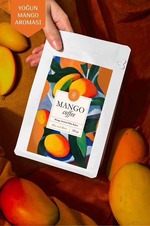 Mango Coffee - Mango Aromalı Kahve Çekirdek Kahve, 200 Gr