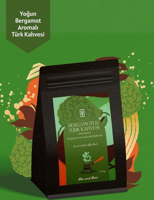 Bergamot Turkish Coffee - Bergamot Aromalı Türk Kahvesi, 200 Gr