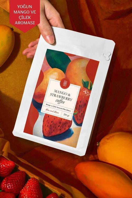 Mango & Strawberry Coffee - Mango Ve Çilek Aromalı Kahve Filtre Kahve, 200 Gr