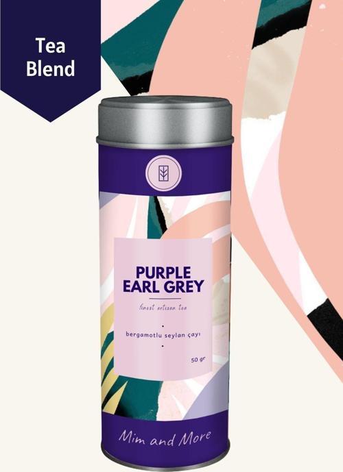 Purple Earl Grey Tea - Bergamotlu Seylan Çayı, 50 Gr