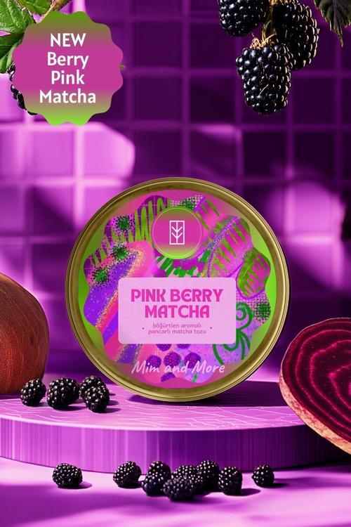 Pink Berry Matcha - Böğürtlen Aromalı Pembe Superfood Matcha Tozu, 25 Gr