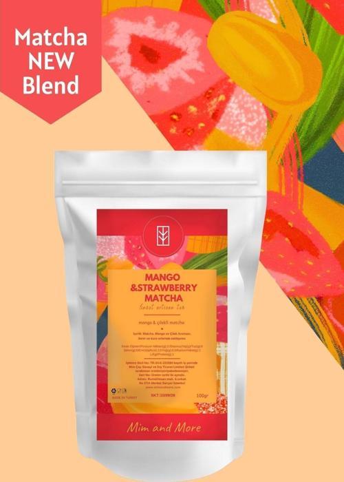 Mango & Strawberry Matcha - Mango Ve Çilekli Matcha 100 Gr