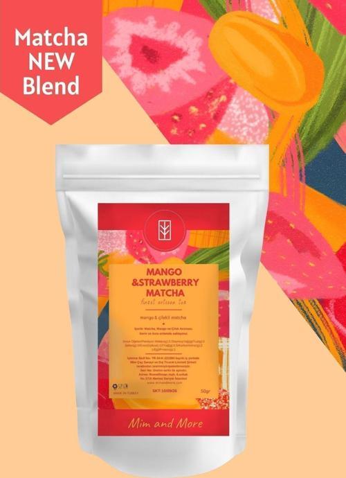 Mango & Strawberry Matcha - Mango Ve Çilekli Matcha 50 Gr