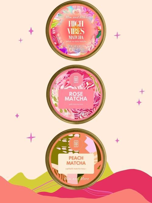 Fruit And Rose Passion Matcha 3'Lü Set - High Vibes Matcha, Rose Matcha, Peach Matcha 3^Lü Set