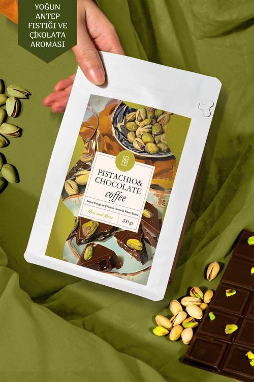 Pistachio & Chocolate Coffee - Antep Fıstıklı Çikolata Aromalı Kahve Filtre Kahve, 200 Gr