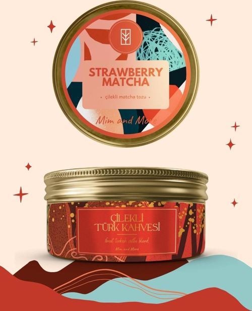 Traditional Strawberry Harmony Set - Çilek Aromalı Türk Kahvesi, Matcha 2'Li Set