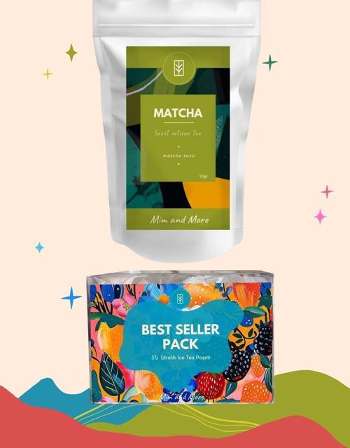 Bestseller Summer Matcha Set - Bestseller Ice Tea Pack, Saf Matcha 50 Gr