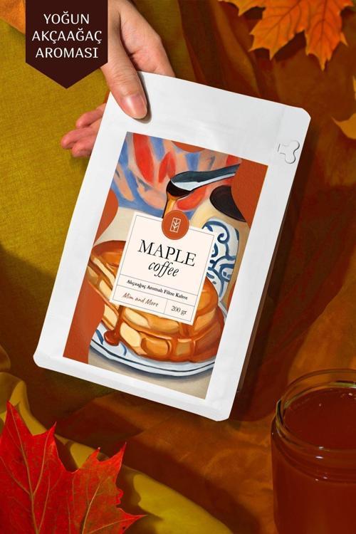 Maple Coffee - Akçaağaç Aromalı Kahve Çekirdek Kahve, 200 Gr