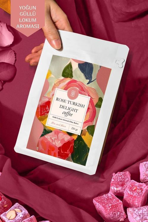 Rose Turkish Delight Coffee - Güllü Lokum Aromalı Kahve Filtre Kahve, 200 Gr