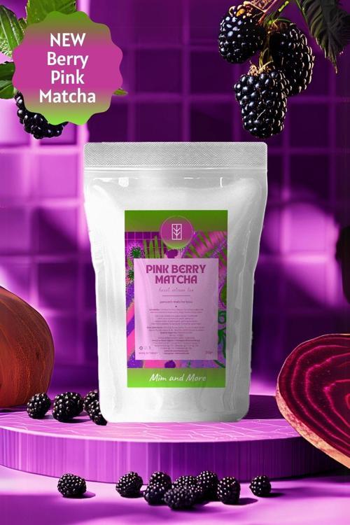Pink Berry Matcha - Böğürtlen Aromalı Pembe Superfood Matcha Tozu, 50 Gr
