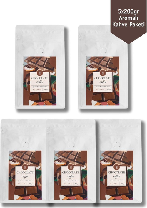 5X200Gr Chocolate Aromalı Kahve Paketi