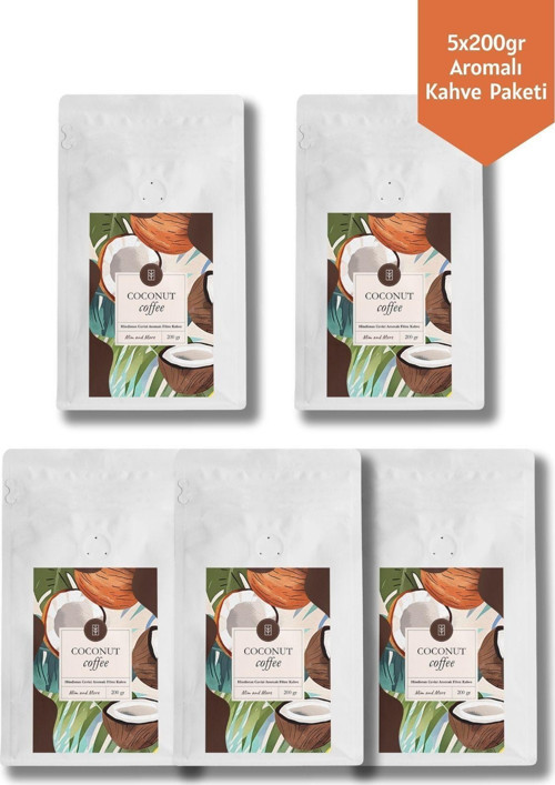 5X200Gr Coconut Aromalı Kahve Paketi
