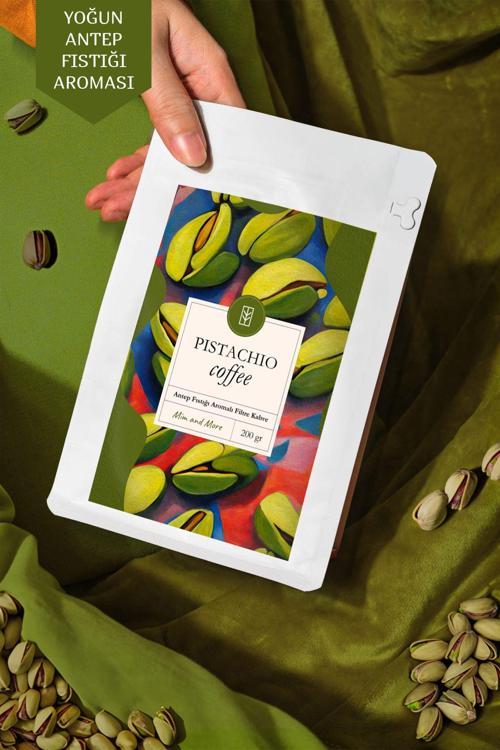 Pistachio Coffee - Antep Fıstığı Aromalı Kahve Çekirdek Kahve, 200 Gr