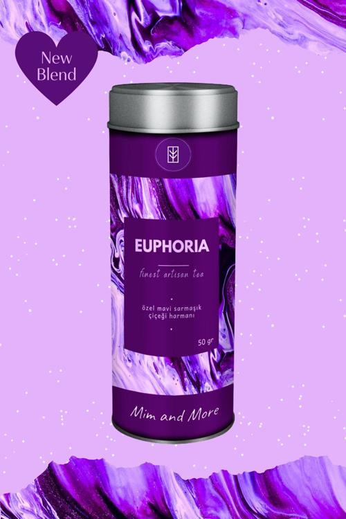 Euphoria Tea - Ahududulu Mavi Sarmaşık Çiçeği Harmanı, 50 Gr
