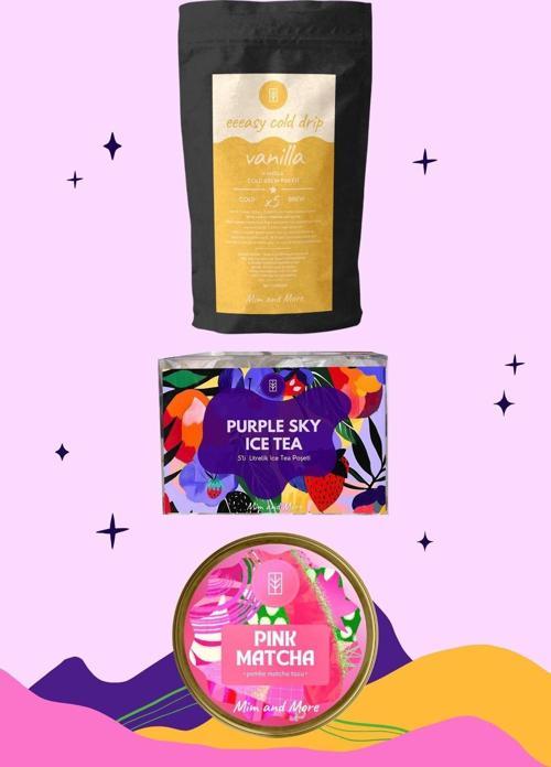 Purple Sunset Pack - Vanilla Easy Cold Drip, Purple Sky Ice Tea Pack, Pink Matcha 3'Lü Yaz Seti