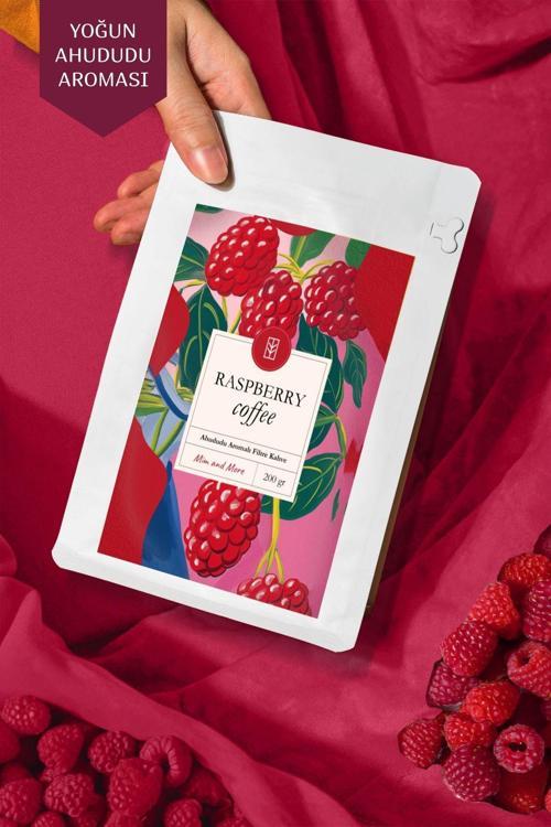 Raspberry Coffee - Ahududu Aromalı Kahve Çekirdek Kahve, 200 Gr