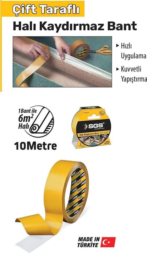 Çift Taraflı Halı Kaydırmaz Bant 48Mm X 10Mt – Zemine Sıkı Tutan Güçlü Çözüm