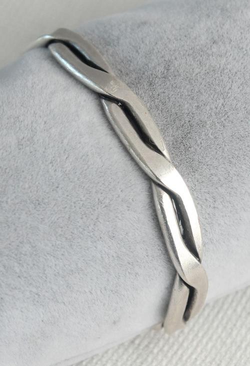 Otantik Gümüş Renk Motif İşleme Plaka Erkek Bileklik - EBJ250816W26263