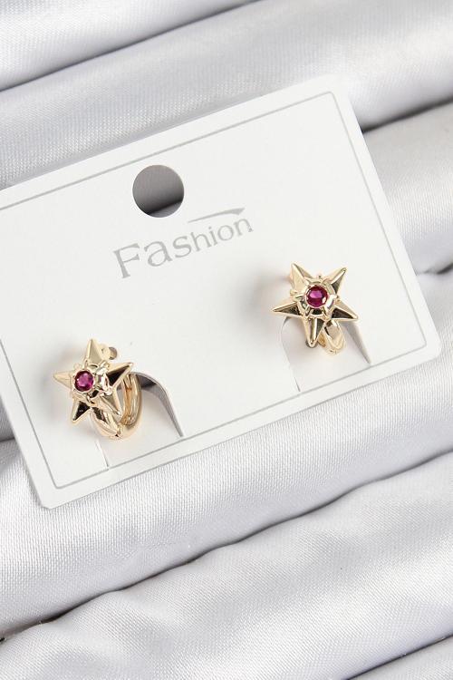 Pirinç Zirkon Taşlı Yıldız Model Gold Renk Çocuk Küpe - EBJ250816W37504