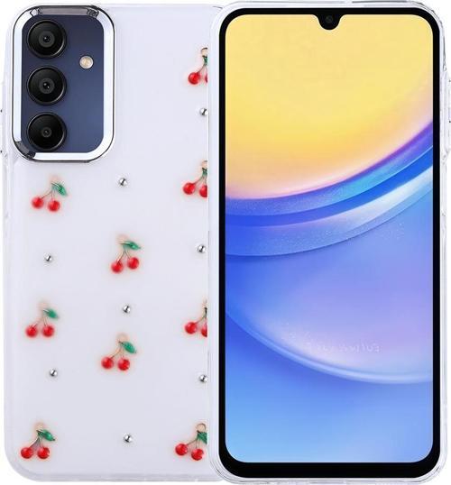 Samsung Galaxy A15 Uyumlu Kamera Korumalı Kiraz-Fiyonk Figürlü Silikon Kapak