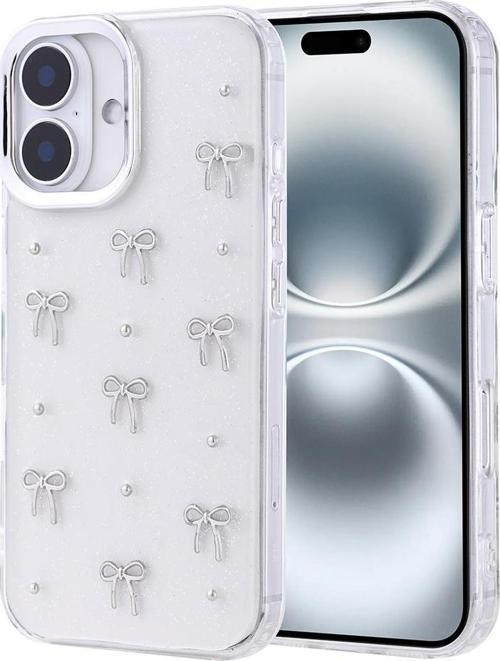 iPhone 16 Uyumlu Kamera Korumalı Kiraz-Fiyonk Figürlü Silikon Kapak