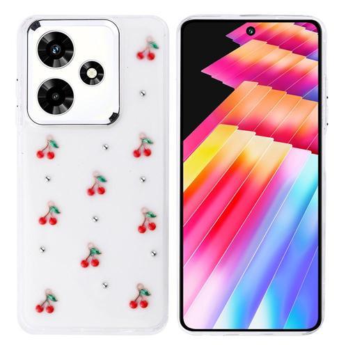 İnfinix Hot 30 Uyumlu Kamera Korumalı Kiraz-Fiyonk Figürlü Silikon Kapak