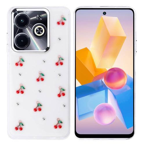 İnfinix Hot 40i Uyumlu Kamera Korumalı Kiraz-Fiyonk Figürlü Silikon Kapak